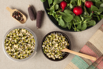 mung bean table top view