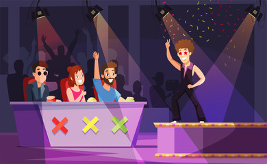 Talent show flat vector illustration