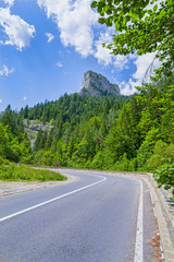 Fototapeta premium Curvy road in Romanian Carpathians