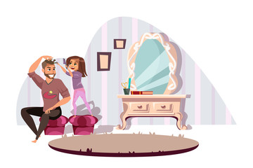 Fatherhood, parenting flat vector illustration