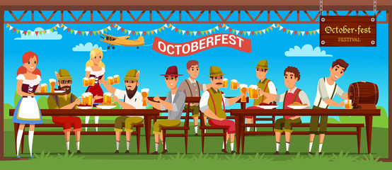 Octoberfest celebration flat vector illustration