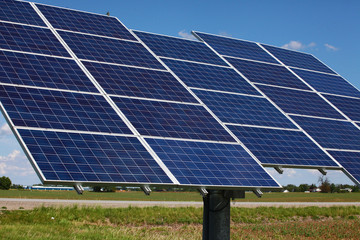 Close view of a solar panel