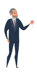 Sommelier in suit vector illustration