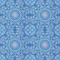 Tiled ethnic pattern for fabric. Abstract geometric mosaic vintage seamless pattern ornamental.