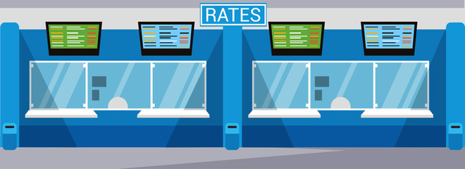 Bookmakers office flat vector illustration