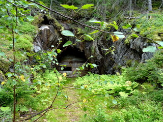 Old mine that is now closed but we can see that someone tried to get in