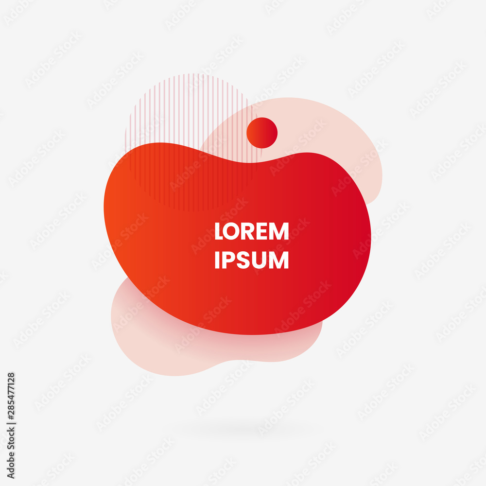 Poster liquid geometric abstract modern background graphic element. fluid dynamic shape red gradient color 