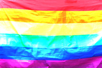 Textured neon light rainbow LGBT Flag copy space