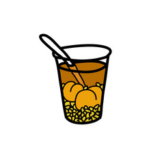 mote con huesillo chilean drink doodle icon, vector illustration