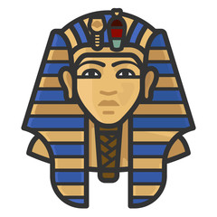 egypt king tutankamen pharoah avatar icon - obrazy, fototapety, plakaty