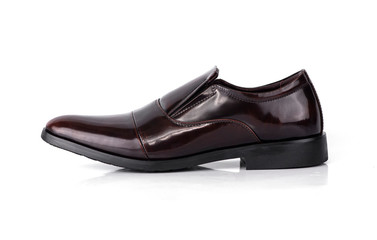 Men fashion brown shoes isolated on a white background.