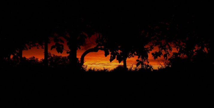 Coucher de soleil sur Chassieu en France
