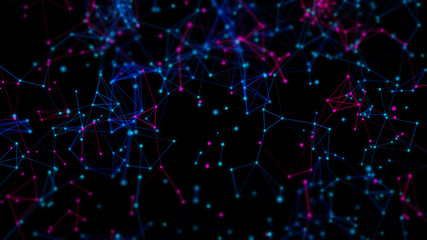 web futuristic connecting, network social online, background 3d illustration rendering, deep learning, science data cloud storage digital, neuron plexus cell brain, technology system