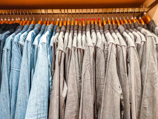 clothes on hanger in store