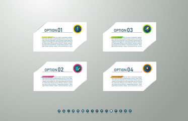Fototapeta premium Design Business template 4 options or steps infographic chart element with place date for presentations,Creative marketing icons concept for statistic infographic,Vector EPS10.