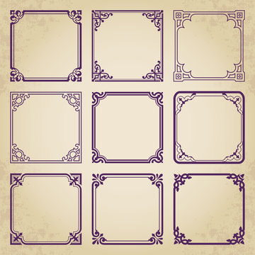 Decorative vintage frames - calligraphic vector set