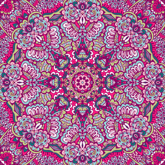 Festive Colorful Tribal ethnic seamless vector pattern ornamental