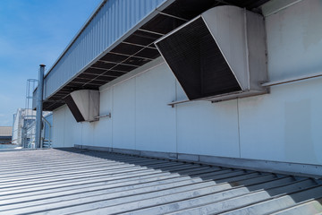 The large ventilation pipe and attached to the walls of factory buildings.