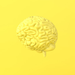 3d brain rendering illustration template background. The concept of intelligence, brainstorm, creative idea, human mind, artificial intelligence.