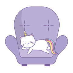 Unicorn cat cartoon vector design