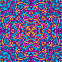 Abstract festive colorful floral mandala vector ethnic boho pattern