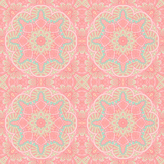 Vector seamless pattern mandala art texture for fabric.