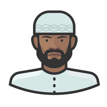 Muslim Attire Black Male Avatar Icon