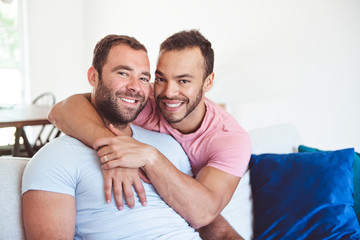Portrait of a Cute Male gay homosexual Couple at Home © Louis-Paul Photo
