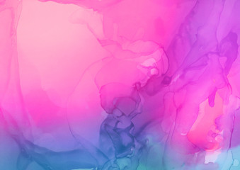 Obraz premium Colorful hand painted alcohol ink background. Abstract delicate texture. Contemporary wallpaper.
