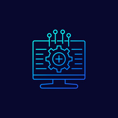 framework, vector line icon with gradient