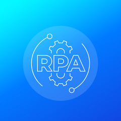 RPA, enterprise resource planning icon, linear