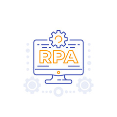 RPA, Robotic process automation, line icon
