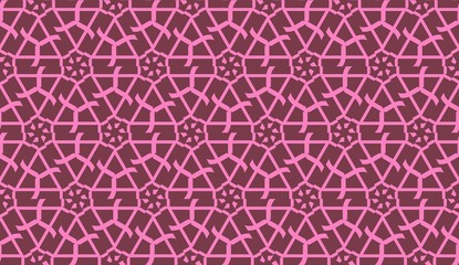 Vector Seamless illustration with curved line. Modern pattern in triangles style. For modern interior design, fashion print.