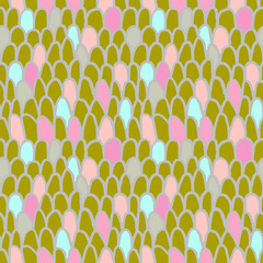 Seamless pattern in naive style. The background is hand-painted in a festive style. Children's style. Suitable for wrapping paper for gifts, for decoration of children's parties, as well as for printi