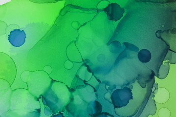 Colorful hand painted alcohol ink background. Abstract delicate texture. Contemporary wallpaper.