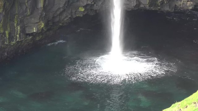 Picturesque waterfall in the Faroe Islands.