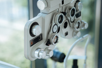 Close up of special professional optical device