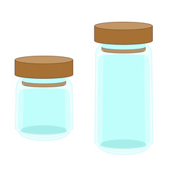 Clear bottle with closed stopper on white background illustration vector