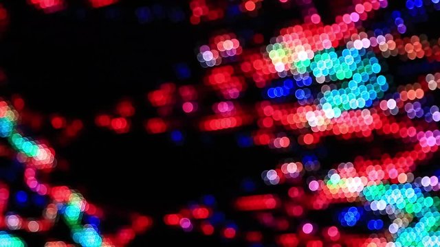 Multicolored led light panel at the night club, led light wall, close up