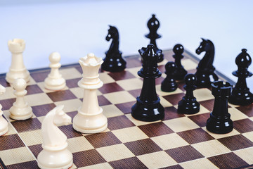 chess figure on board game concept for competition and strategy.