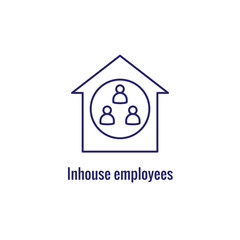 In-Company and Outsource Icon with freelancing or hiring imagery