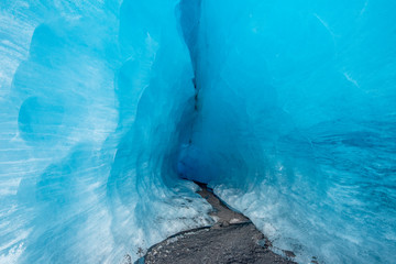 Glacial ice details as seen from inside a cave - 285487919
