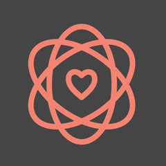 Core Values Icon with Ovals & Heart to signify common belief system