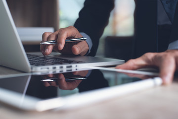 Businessman working in office
