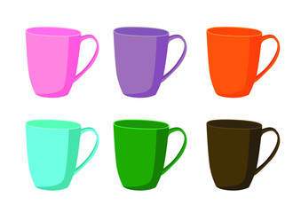 coffee cup Multi color on white background illustration vector