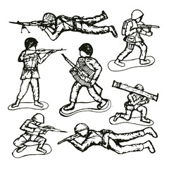 solider hand drawn vector collection