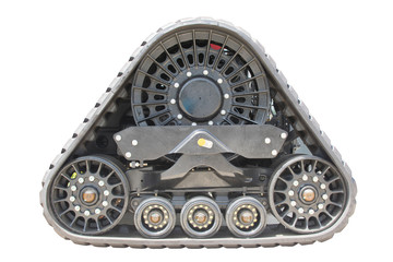 Crawler track for low pressure to soil. Isolated on white background