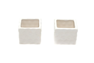 flowerpot pot white on a white background isolated