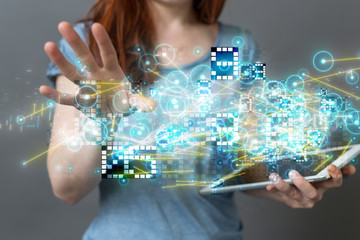Innovation futuristic digital data binary code background technology