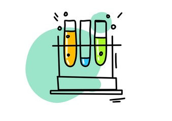 Tube, Test, Lab, Medical Business Flat Line Filled Icon Banner Template. Icon Template background. Test tube and flask - chemical laboratory test icon